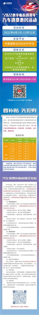 臨沂（yí）汽車消費券又來了！怎麽領？看這裏！#8845