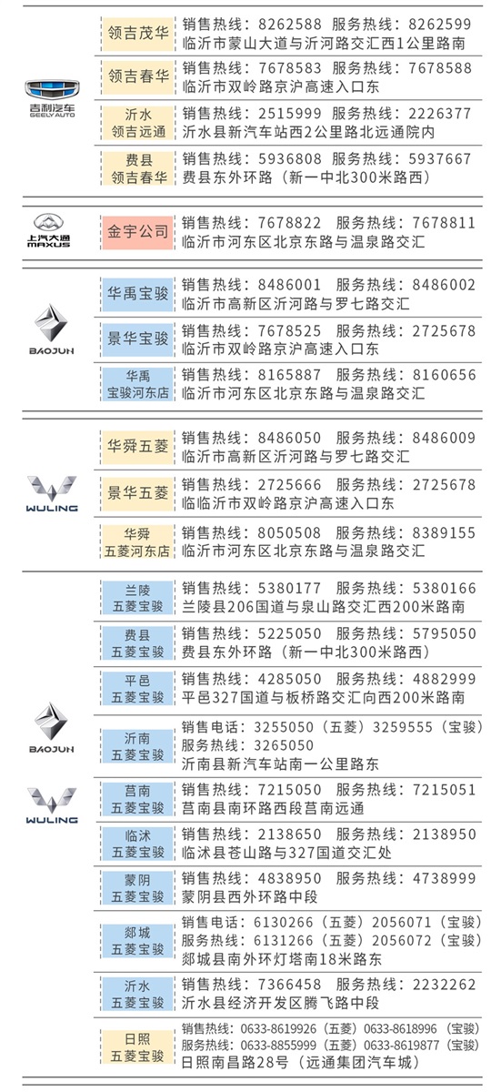 各（gè）品牌4S店服務熱線#11631